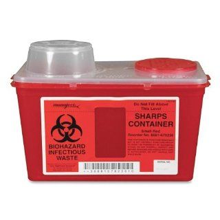 Biohazard Infectious Container for Sharp Objects, 4 Qt., Red   Home And Garden Products