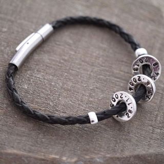 personalised silver washer bracelet by dizzy