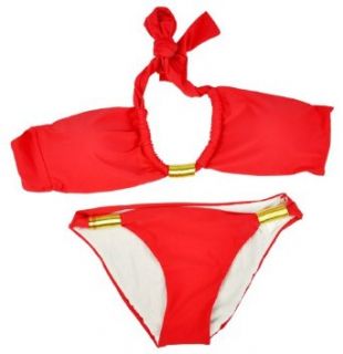 Simplicity Western Bikini Set with Gold Accents on Halter Top/Bottoms