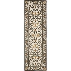 Hand hooked Chelsea Irongate Ivory Wool Rug (26 X 10)