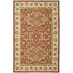 Hand hooked Chelsea Fall Tabriz Red Wool Rug (89 X 119)