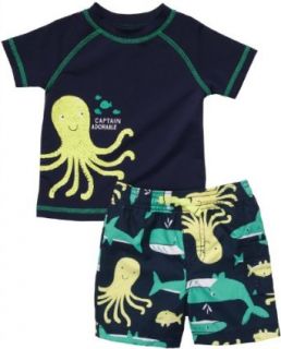 Carter's Baby Boys 2 piece Octopus Rash Guard Swim Set (NB 24M) Clothing