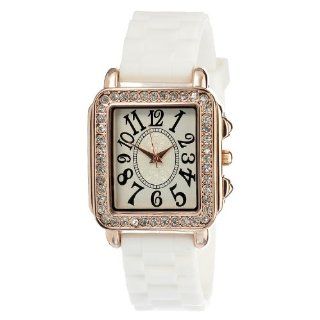 FMD White Crystal Accented Rubber Womens Watch FMDCT401 at  Women's Watch store.