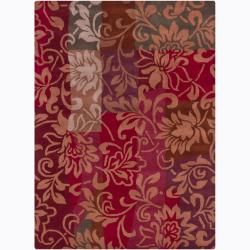 Hand tufted Multicolor Mandara Floral Wool Rug (5 X 7)