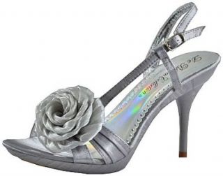 Blossom Studio 66 Silver Satin Women Dress Sandals Shoes