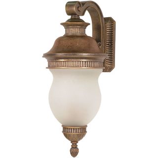 Luxor Platinum Gold With Satin Frosted Glass 3 light Arm Down Wall Sconce