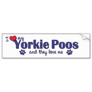 I Love My Yorkie Poos (Multiple Dogs) Bumper Sticker