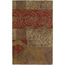 Hand tufted Mandara Multicolored New Zealand Abstract Wool Rug (5 X 76)
