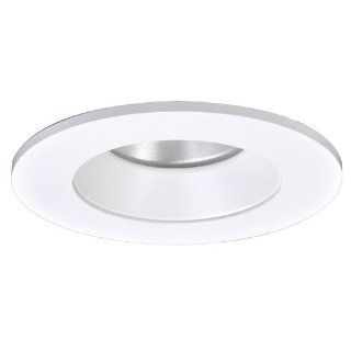 Halo Recessed TL402WHS 4 Inch LED Trim Shower Rated Solite Regressed Lens with Reflector and Ring, Matte White   Recessed Light Fixture Trims  