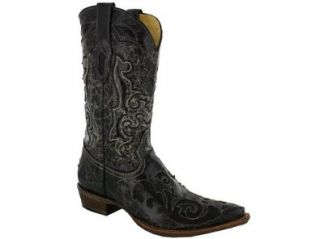 New Corral C2155 Black Vintage 10.5 Mens Western Boots $250 Shoes