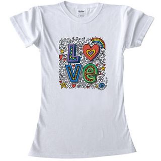 colour in teenage t shirt love by pink pineapple