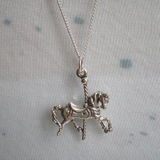 carousel horse pendant necklace by lullaby blue