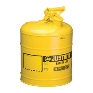 Justrite Type I Safety Fuel Can — 5-Gallon, Yellow, Model# 7150200  Fuel Cans