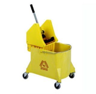 Continental Commercial 404 37 YW   44 Qt Mop Bucket & Wringer Combination, Caution Symbol, Yellow   Cleaning Buckets