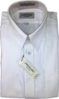 PORTOLANO Boys Long Sleeve White Textured Dress Shirt   2630 Clothing