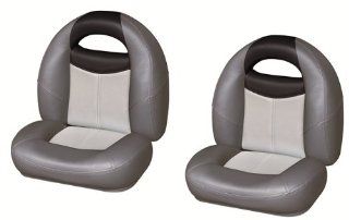 WISE 2 Piece Bass Boat Seat Set (Charcoal/ Grey/ Black)  Sports & Outdoors