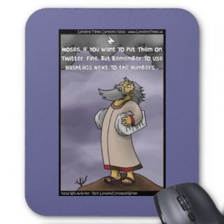 Moses & The 10 Twitter Hashtags Funny Gifts & Tees Mouse Pads