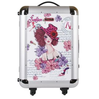 Nicole Lee Priscilla Girl With Hat Aluminium 21 inch Hardside Carry on Spinner Upright