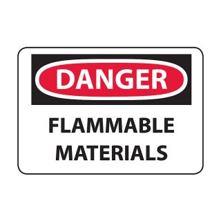 Osha Compliance Danger Sign   Danger (Flammable Materials )   Self Stick Vinyl