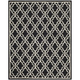Geometric Safavieh Handmade Cambridge Moroccan Black Wool Rug (8 X 10)