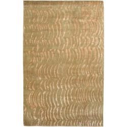 Julie Cohn Hand knotted Multicolored Vilas Abstract design Recbeigegular Wool Rug (5 X 8)