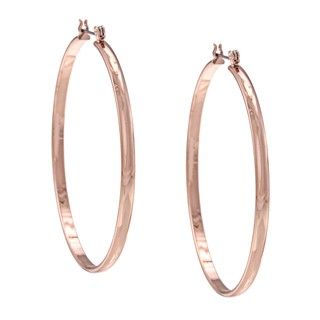 NEXTE Jewelry Rose Goldtone Razors Edge Round Hoop Earrings NEXTE Jewelry Gold Overlay Earrings
