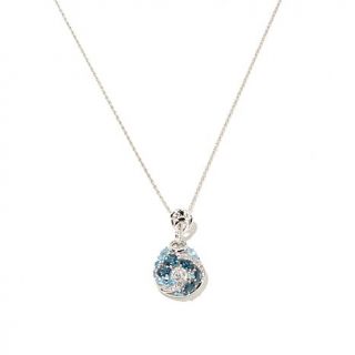 Victoria Wieck 2.55ct London Blue Topaz and Multigemstone Teardrop Pendant with