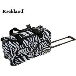 Rockland Deluxe Zebra 22 inch Carry On Rolling Upright Duffel Bag