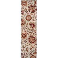 Hand tufted Beige Borzoi Floral Wool Rug (26 X 8)