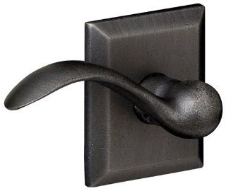 Baldwin 5462.402.LDM Beavertail Lever Left Hand Dummy with Squared Rose, Distressed Oil Rubbed Bronze   Door Levers  