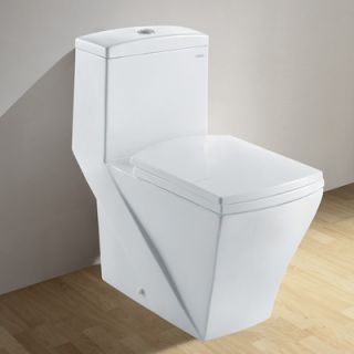Ariel Bath Granada Contemporary Elongated 1 Piece Toilet with Dual