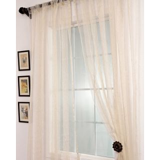 Signature Havannah Natural Striped Linen And Voile Weaved Sheer Curtain