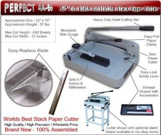 (TRADEMARKED) PERFECT G12 PRO DeskTop Guillotine STACK Paper Cutter  Stack Paper Trimmers 