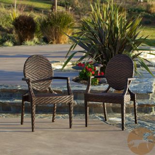 Christopher Knight Home Christopher Knight Home Adriana Pe Wicker Outdoor Chairs (set Of 2) Brown Size 2 Piece Sets