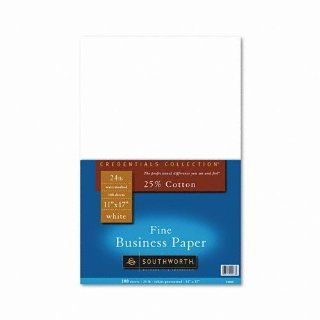 Southworth Credentials Fine Business Paper, 24#, 11 x 17 Inches, White, 100 Sheets per Pack (P404H)  Printer And Copier Paper 