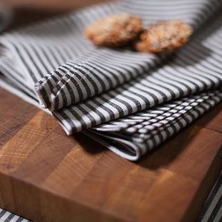 napkin black natural striped linen jazz by linenme