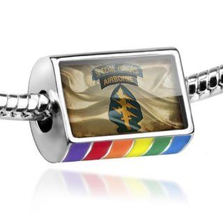 Neonblond Bead Rainbow United States Army Special Forces Flag   Fits Pandora charm Bracelet NEONBLOND Jewelry & Accessories Jewelry