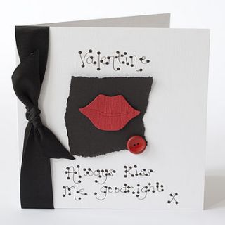 personalised lips valentine card by kitty's