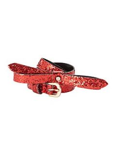 Ted Baker Sparkia red glitter bow skinny belt Red