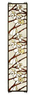 Magnolia Sidelight Tiffany Stained Glass Window Panel 9 Inches H X 42 Inches W  