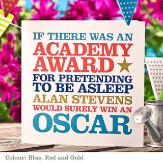 personalised ‘oscar winner’ card by rosie robins