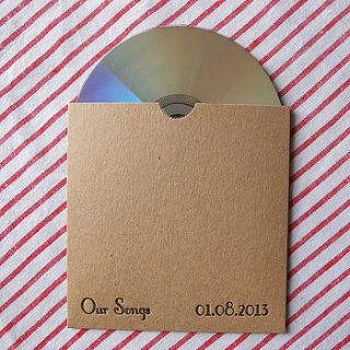 bespoke 'letterpress cd sleeve' quantity 100 by wolf & ink