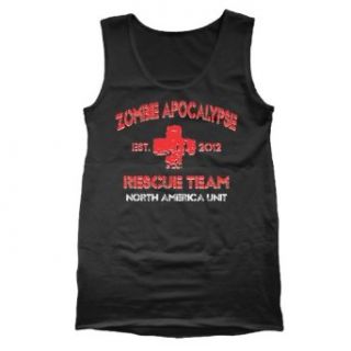 Zombie Apocalypse Rescue Team Funny Nerd Mens Tank Top Black Small Clothing