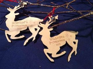 personalised 1st christmas decorations by hickory dickory designs