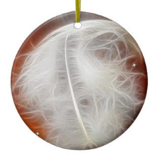 White Angel Feather Christmas Ornament