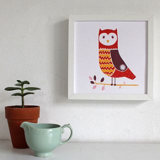 owl screen print by peris and corr
