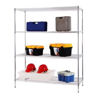 Excel 4 tier 60 inch Wide Chrome Shelving Rack