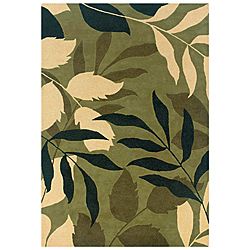 Hand tufted Hesiod Green Contemporary Wool Rug (5 X 8)