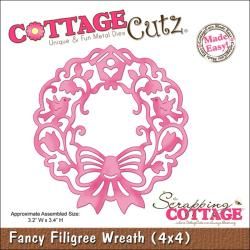 Cottagecutz Die 4x4 fancy Filigree Wreath Made Easy