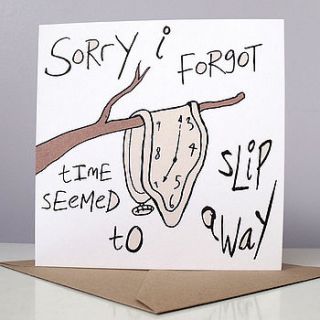 'sorry i forgot' greeting card by cardinky